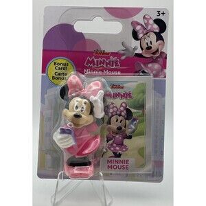 New Disney Minnie Mouse Figurine + Bonus Mini Cards Collectible